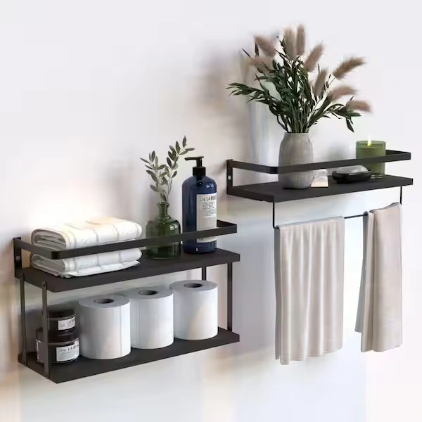 Bathroom floating shelves