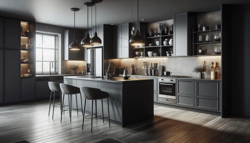 Black and Grey Kitchen Ideas