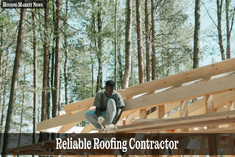 Skilled reliable roofing contractor using hand saw during roof repair work.