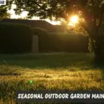 Seasonal outdoor garden maintenance with garden care, lawn care tips, and seasonal yard work in a green yard