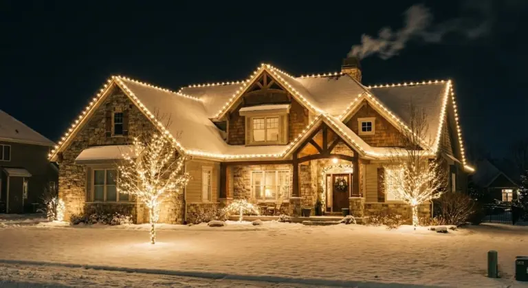 how to hang Christmas lights neatly on house