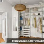 Personalized closet organization with custom shelving and hanging space in a modern home