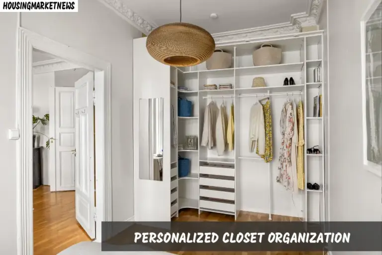 Personalized closet organization with custom shelving and hanging space in a modern home