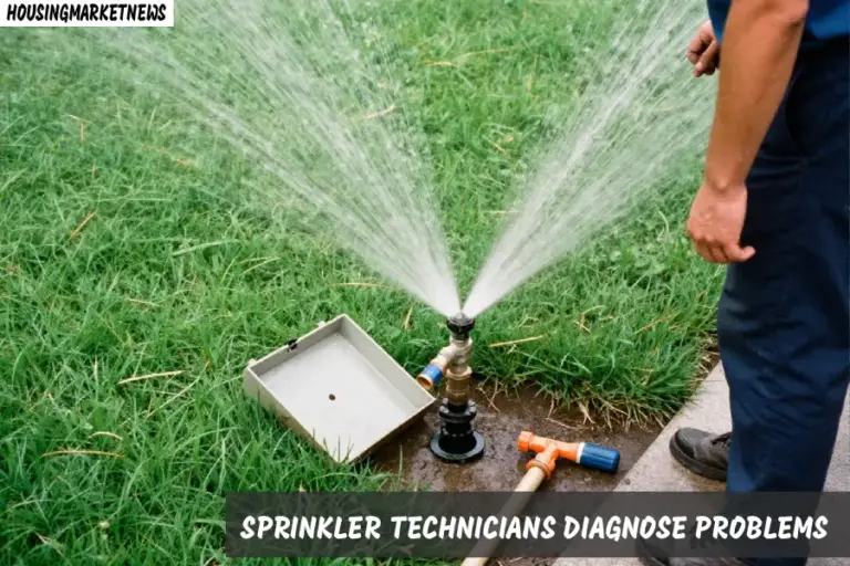 How Sprinkler Technicians Diagnose Problems You Can’t See Sprinkler technician checking a lawn irrigation system.