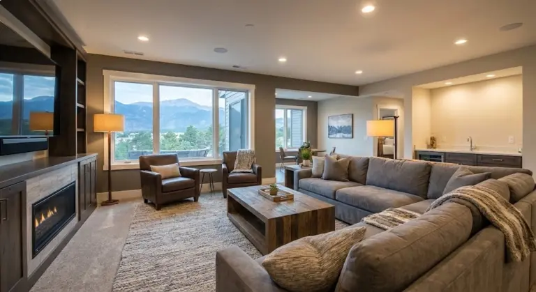 Finished basement in Colorado Springs home