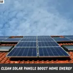 Clean solar panels boost home energy on a residential rooftop in sunlight