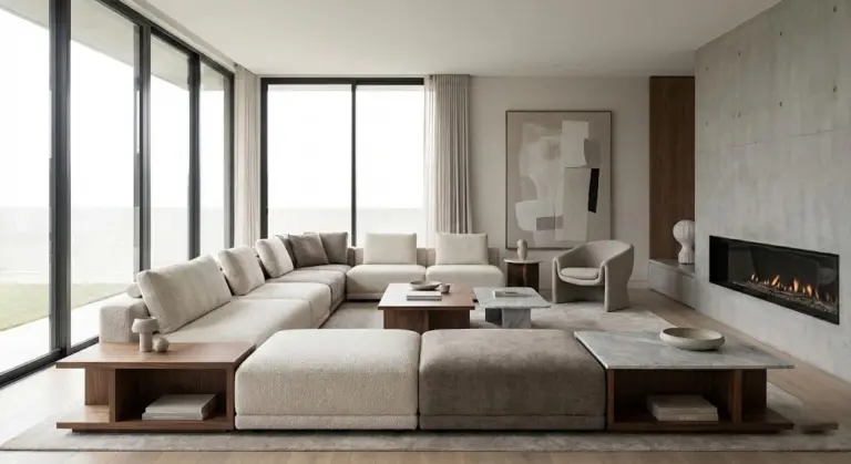 Sleek modular sofa decor in a modern living room