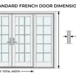 Standard Size of French Doors diagram showing 80-inch height, 60-inch width, and door thickness