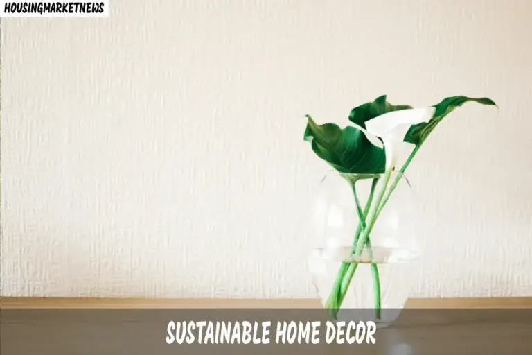 Sustainable home decor with green plant in glass vase