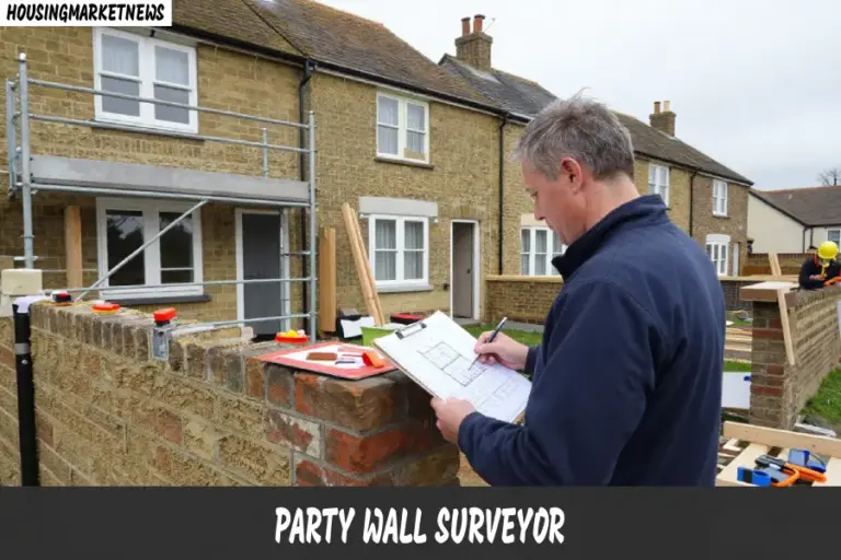 Party Wall Surveyor inspecting a shared wall during loft conversion on a terraced house