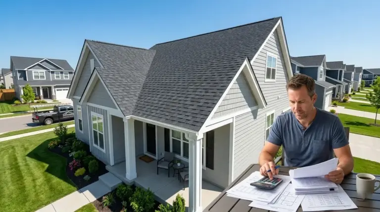 Roofing Financing Options: A Complete Guide for Homeowners Homeowner reviewing roofing financing options.