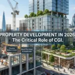 CGI visualization of a modern property development in 2026