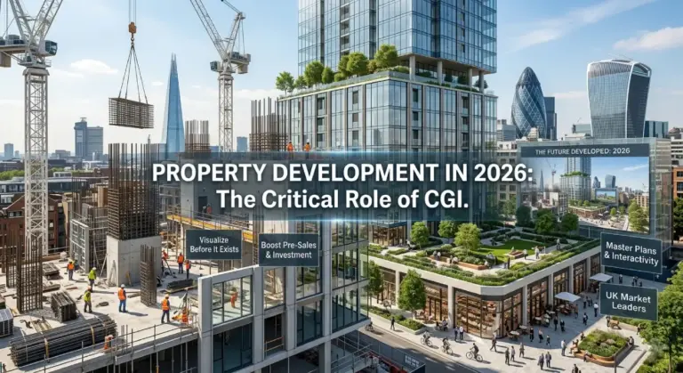 CGI visualization of a modern property development in 2026
