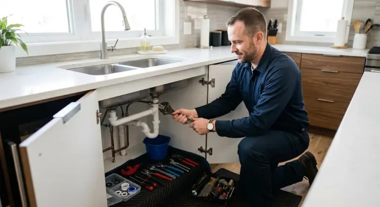 Reliable Plumbing Services: What to Look For and Why It Matters Reliable Plumbing Services technician repairing a kitchen sink in a modern home