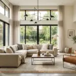 Elegant contemporary interior design living room with modern furniture