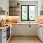 Modern compact kitchen with smart storage and space-saving layout