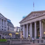 The Bank of England and the Royal Exchange in the City of London